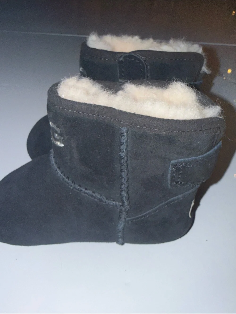 Ugg Jessie Crib Toddler Toasty Warm Sheepskin Winter Boots Black Size 02/03